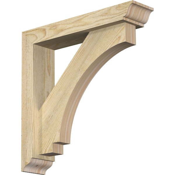 Ekena Millwork Imperial Traditional Rough Sawn Bracket w/ Offset Brace, Douglas Fir, 4"W x 18"D x 18"H BKT0402X18X18IMP01RDF - main